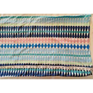 IKEA Mossflox Geometric 100% Cotton Standard Pillowcase Blue Vintage Teen Dorm